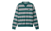 Women's Striped Jersey Sweatshirt WMNS "Bottle Green / Gray" MJLA39 19DD F0E5Q