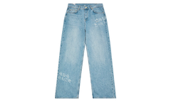 Graffiti Distressed Denim Jeans "Blue" MS25 TR 274 01