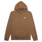 Sportswear Club Fleece Pullover Hoodie - Dark Driftwood/White