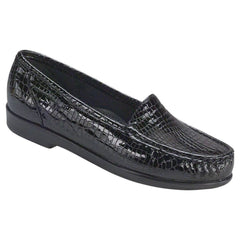Women's Simplify Slip-On Loafer in Black Croc Wide
