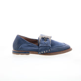 Thaine Womens Blue Leather Hook & Loop Loafer Flats Shoes