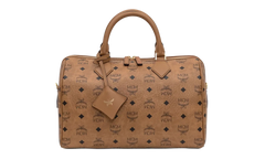 Medium Ella Boston Bag in Visetos "Cognac" MWBFAEA01CO001