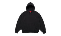 Satin Appliqué Hooded Sweatshirt "SS26 - Black" SU27499